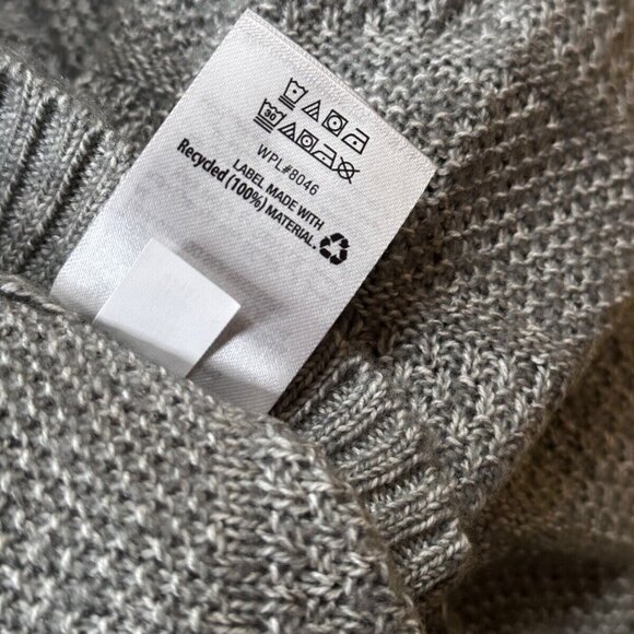 New Tasso Elba Sweater Large Mens Gray Sterling Heather Crotchet Knit Full Zip - Picture 8 of 8